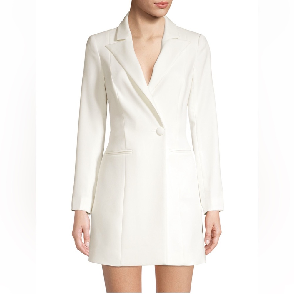 $345 JAYGODFREY Ace Mini Tuxedo Blazer Dress in Ivory Size 8